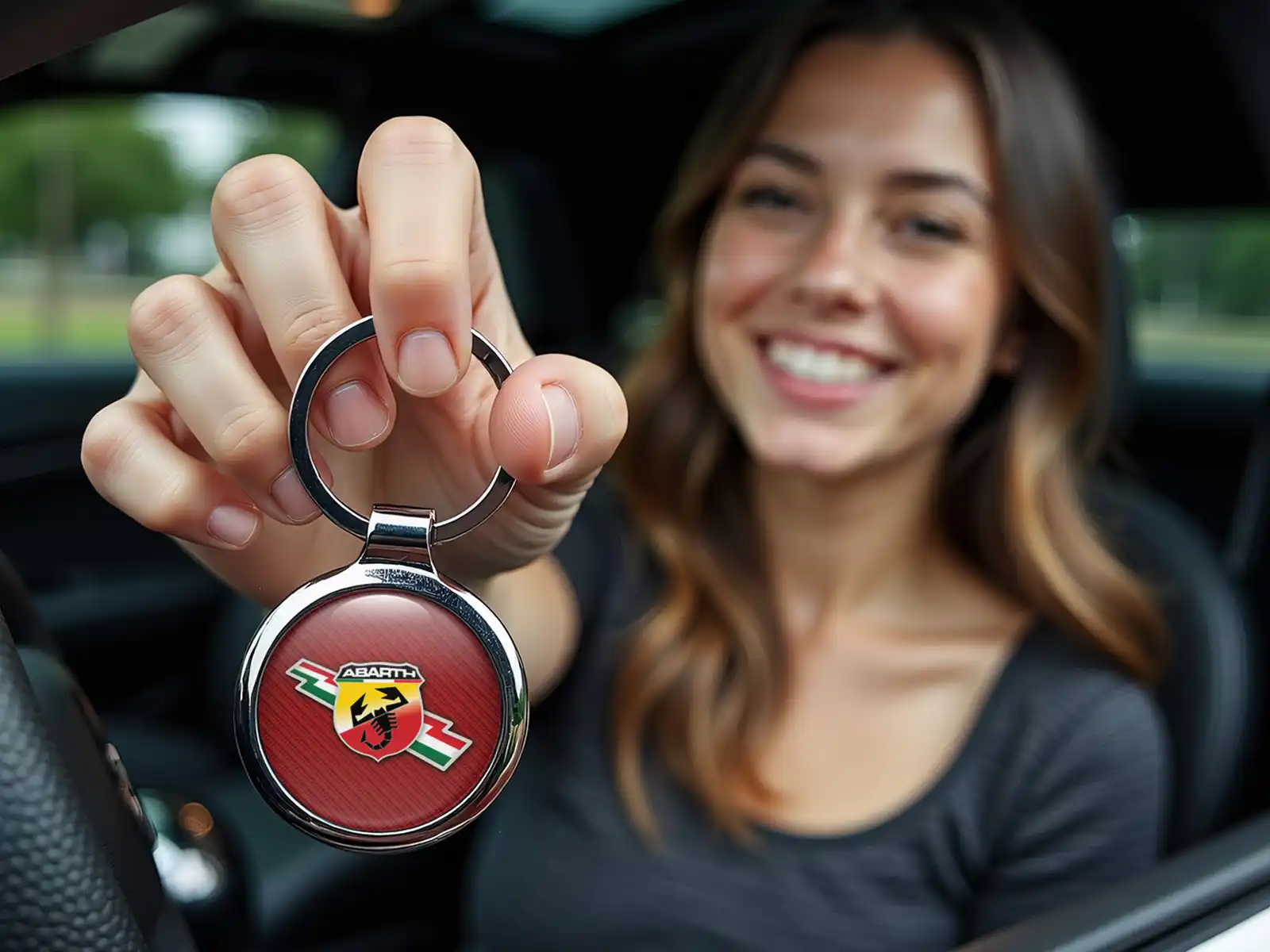 Fiat Abarth Bild Schlüsselanhänger Foto Metallisch Stil